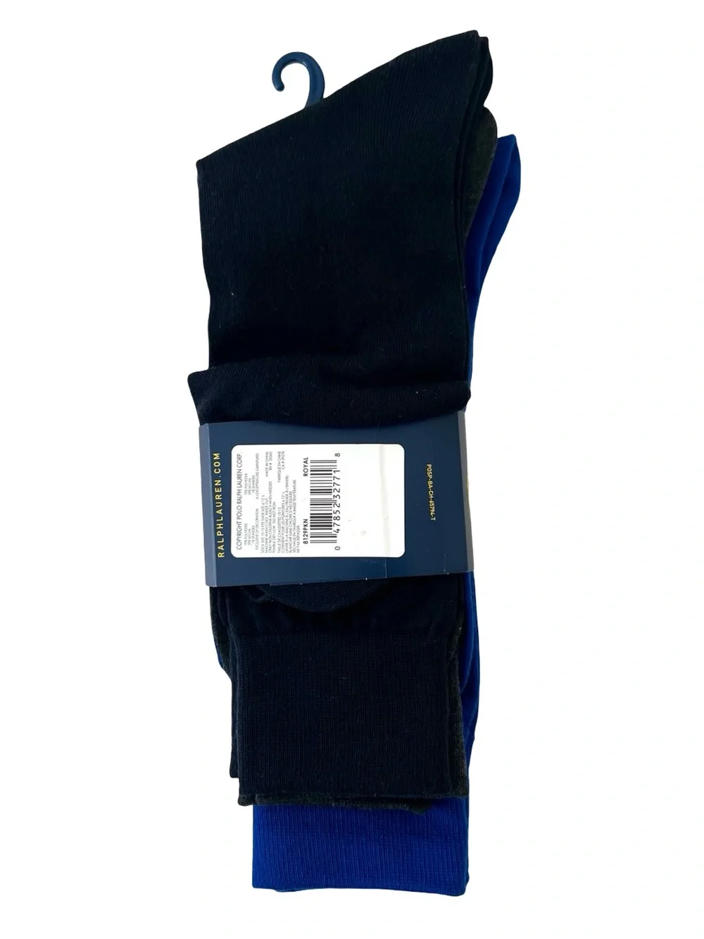Polo by Ralph Lauren 3-Pack Dress Socks in Royal Blue, Black & Charcoal NWT